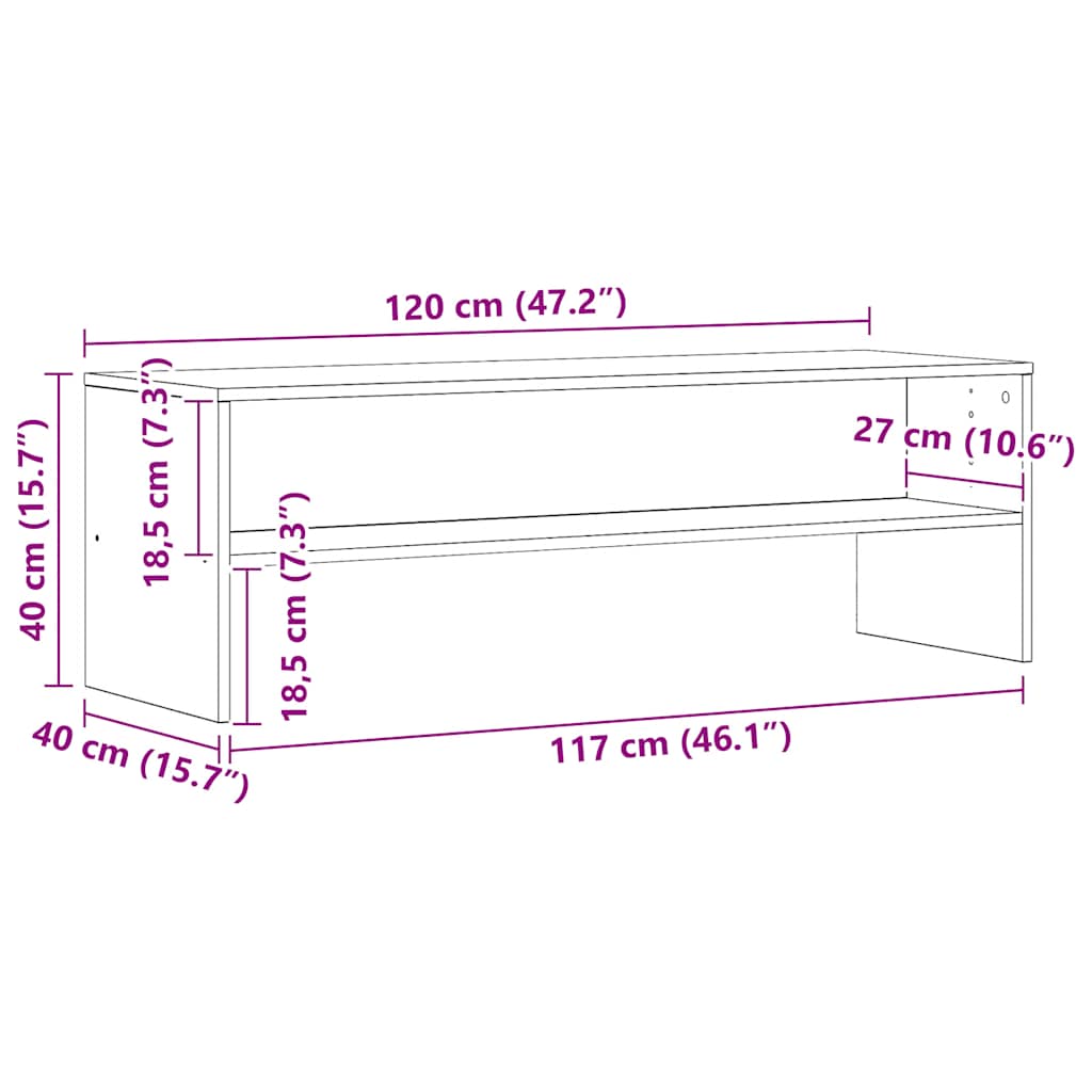 vidaXL Szafka pod TV, dąb artisian, 120x40x40 cm