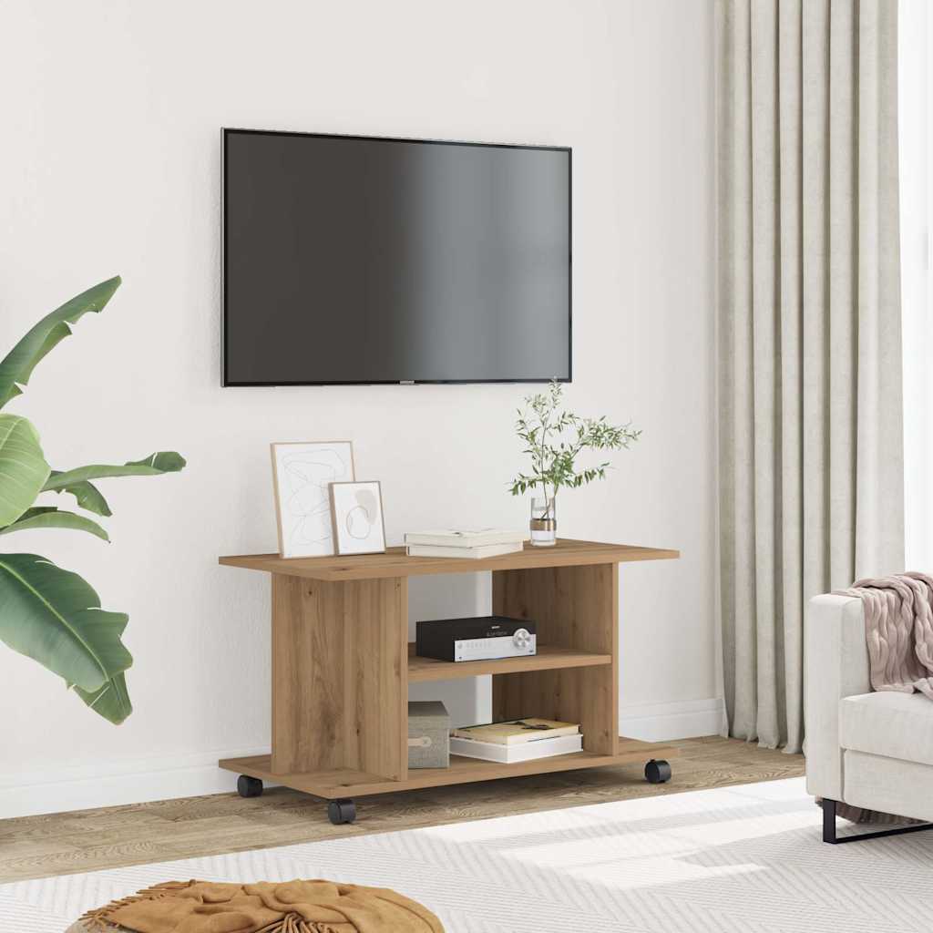 vidaXL Szafka pod TV, dąb artisan, 80x40x45cm, materiał drewnopochodny
