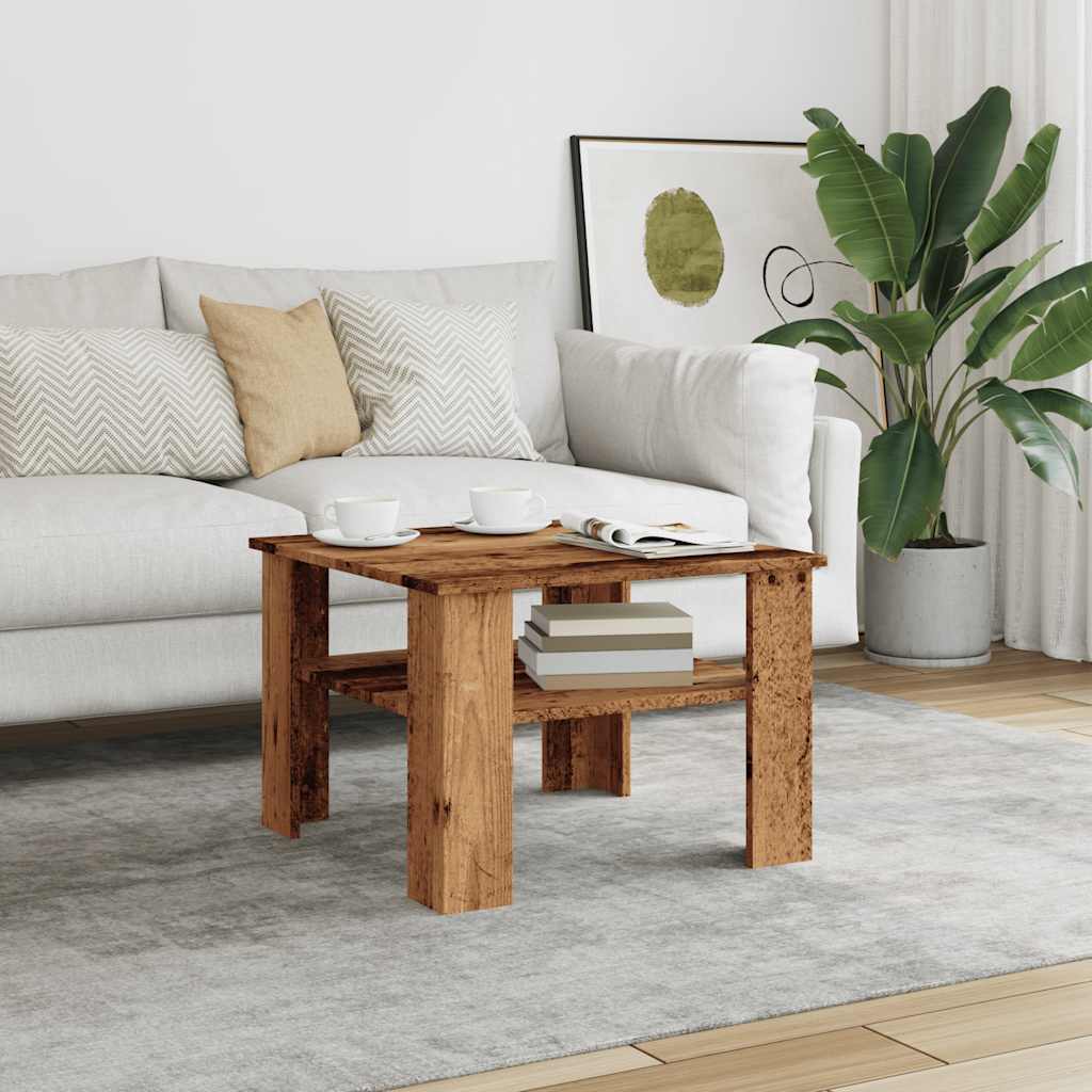 vidaXL Stolik kawowy stare drewno 60x60x42 cm materiał drewnopochodny