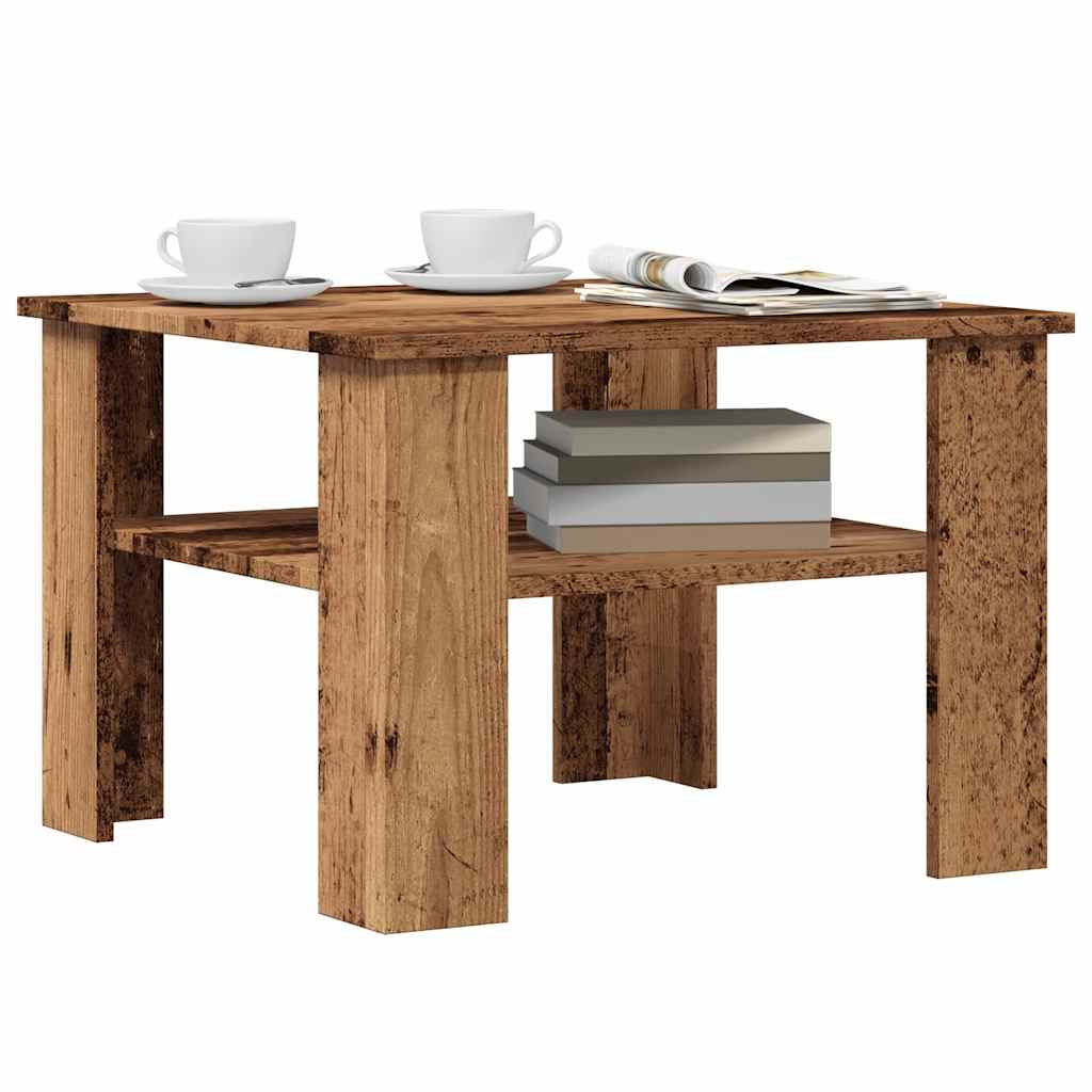 vidaXL Stolik kawowy stare drewno 60x60x42 cm materiał drewnopochodny