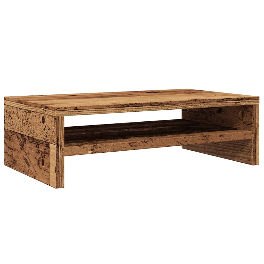 vidaXL Podstawka pod monitor, stare drewno, 42x24x13 cm