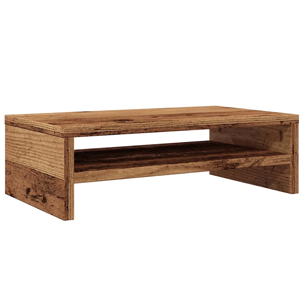 vidaXL Podstawka pod monitor, stare drewno, 42x24x13 cm