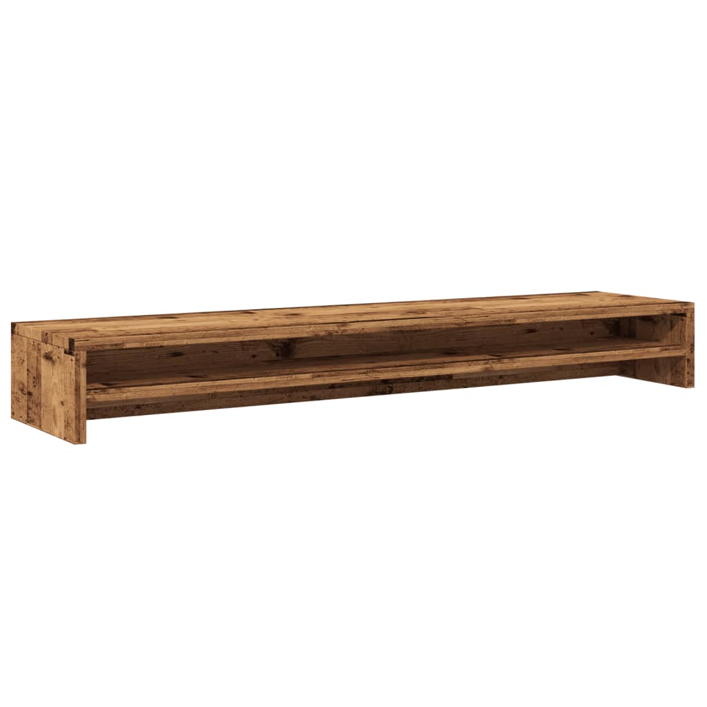 vidaXL Półka pod monitor, kolor starego drewna, 100x24x13 cm