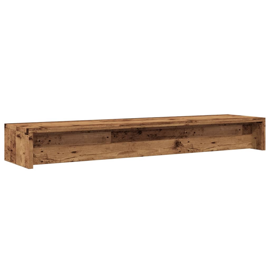 vidaXL Półka pod monitor, kolor starego drewna, 100x24x13 cm