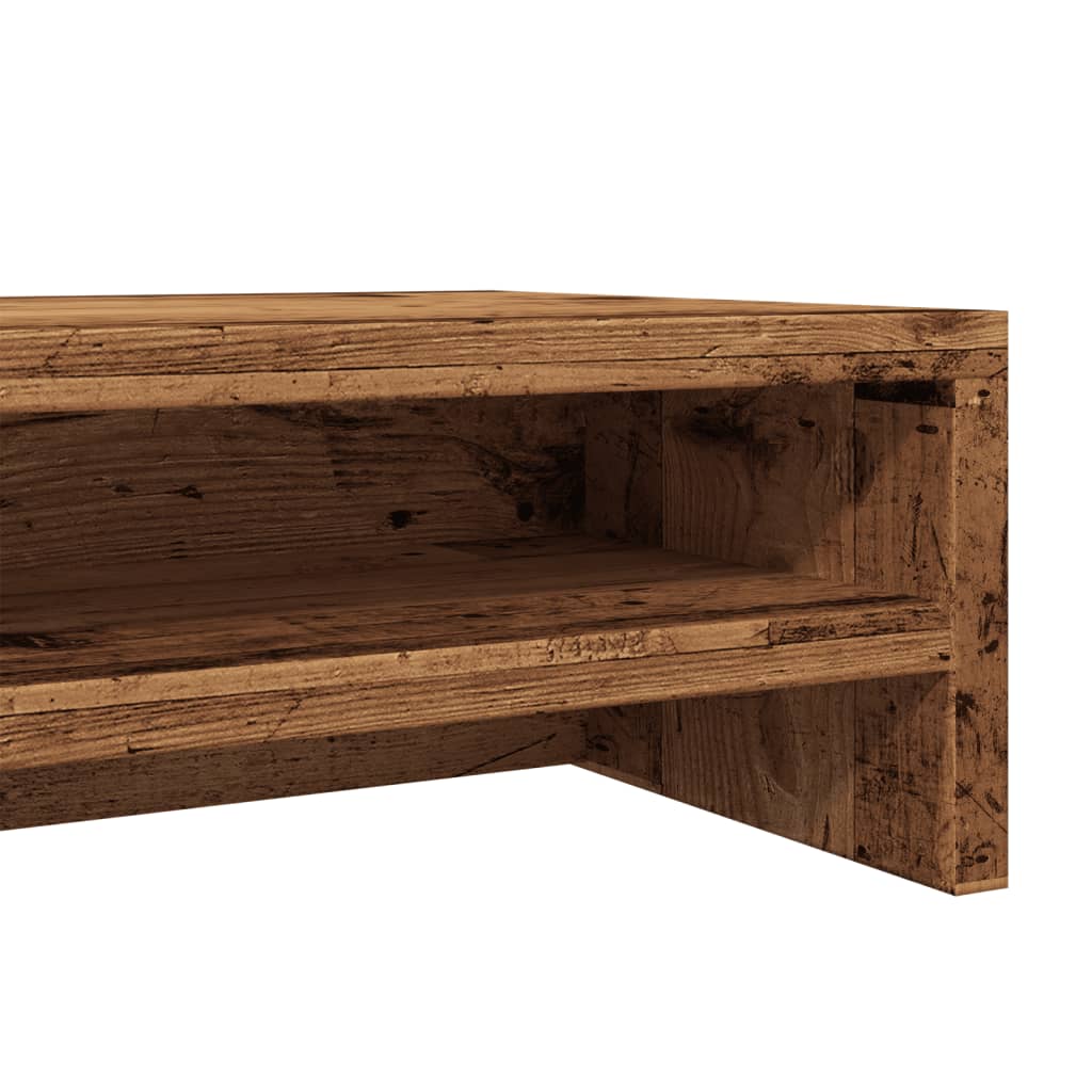 vidaXL Półka pod monitor, kolor starego drewna, 100x24x13 cm