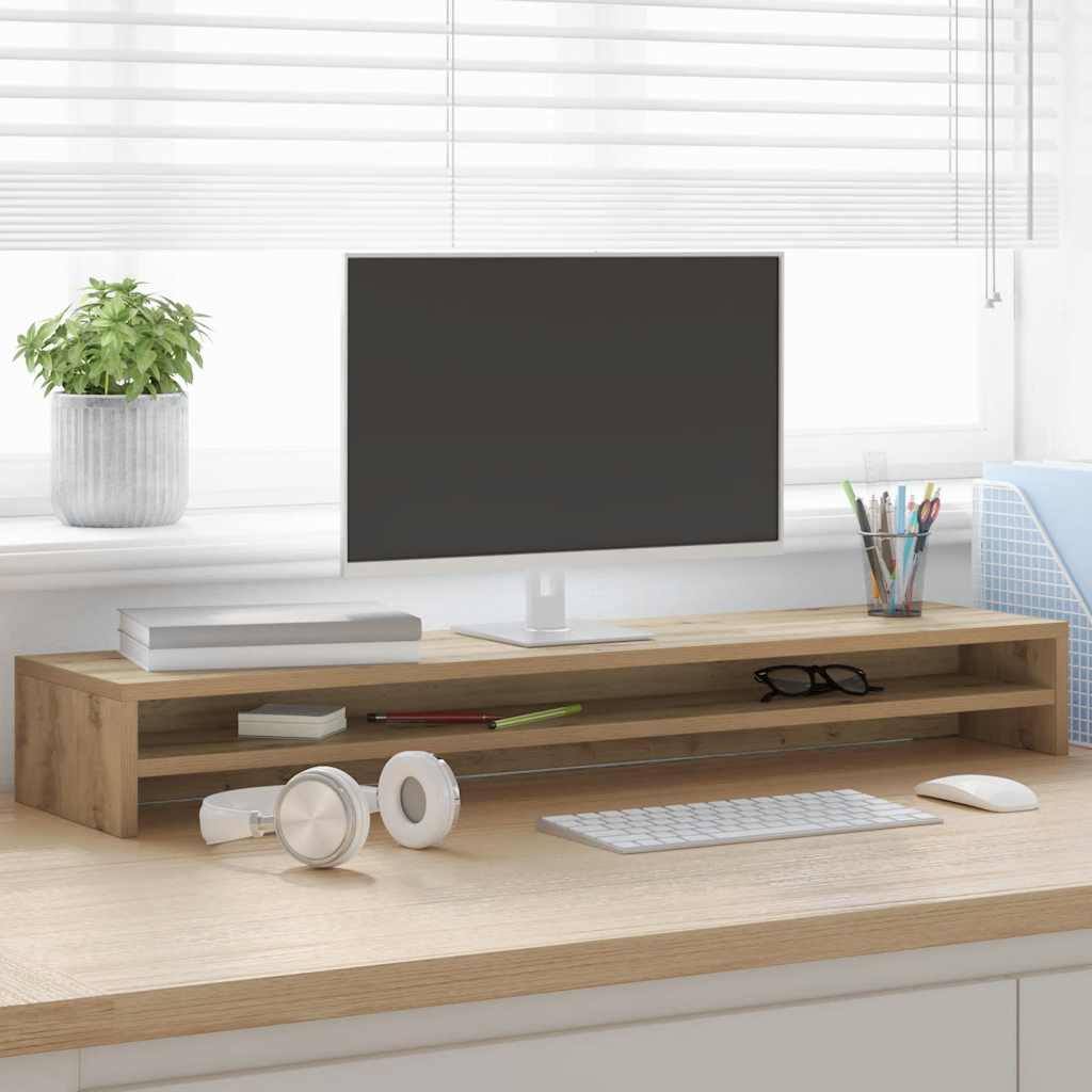 vidaXL Podstawka pod monitor Artisan Oak 100x24x13 cm Drewno konstrukcyjne