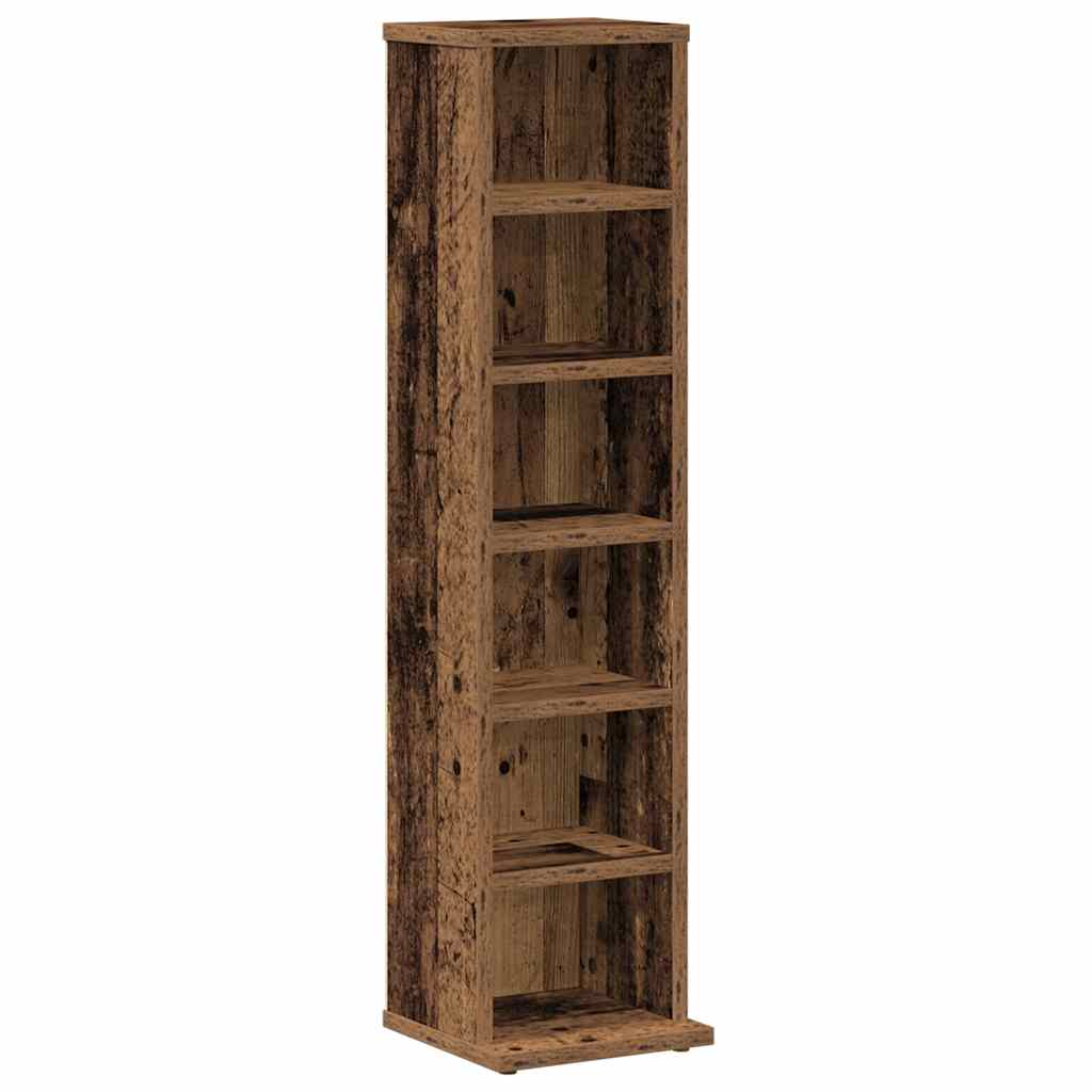 vidaXL Szafka na CD, stare drewno, 21x20x88cm, materiał drewnopochodny