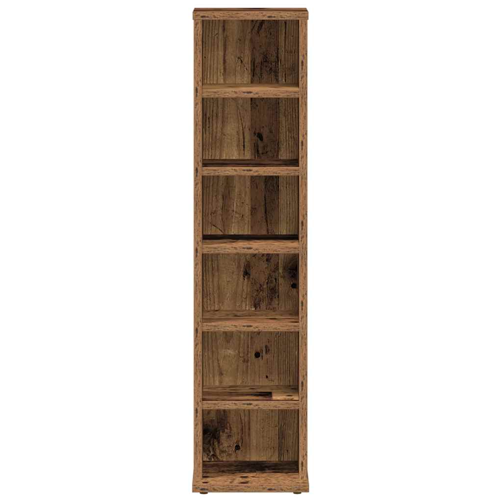 vidaXL Szafka na CD, stare drewno, 21x20x88cm, materiał drewnopochodny