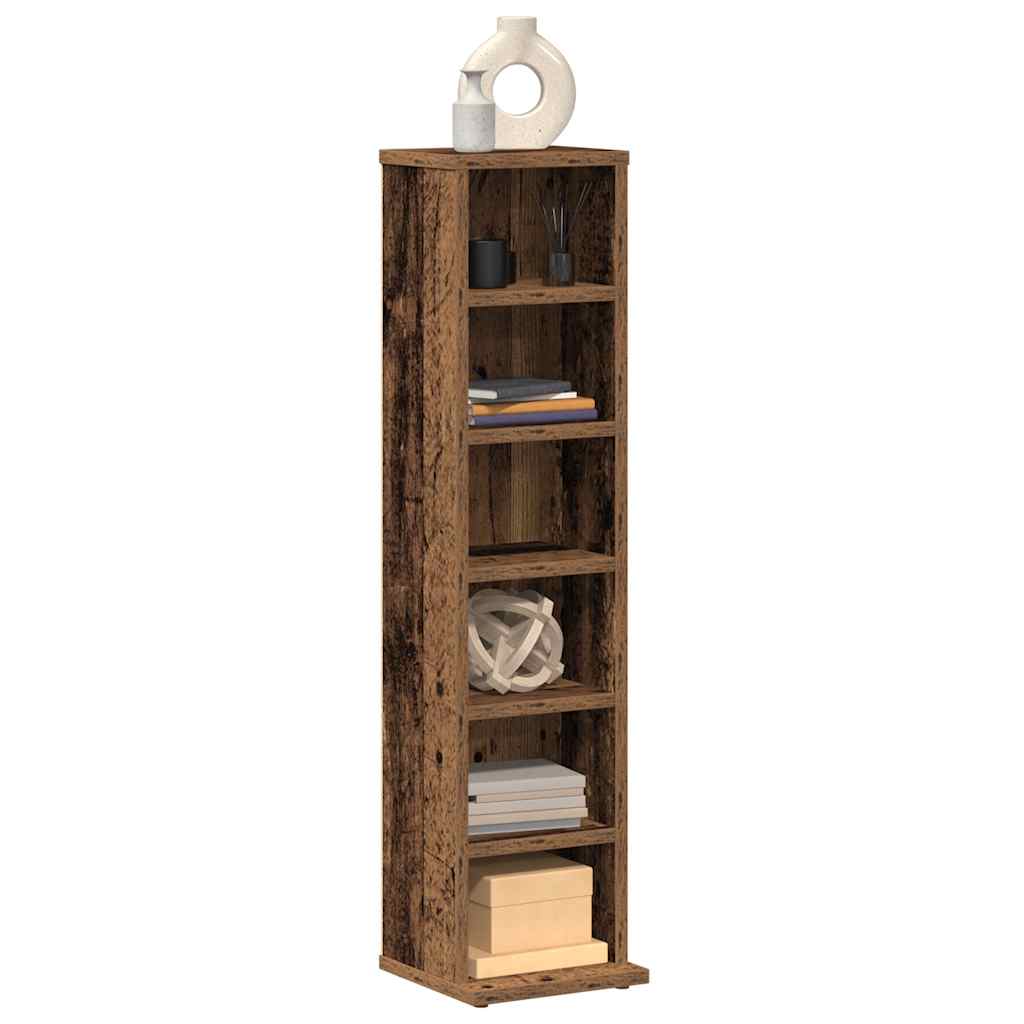vidaXL Szafka na CD, stare drewno, 21x20x88cm, materiał drewnopochodny