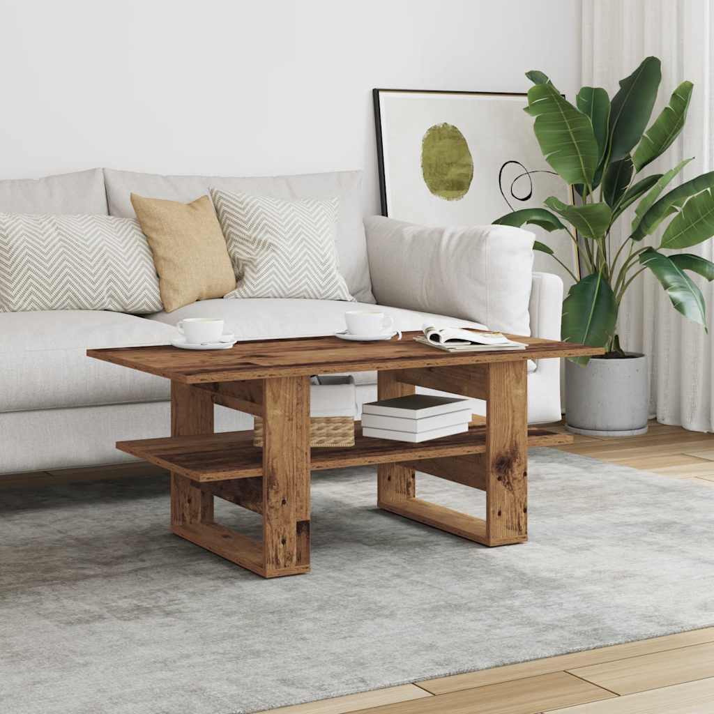 vidaXL Stolik kawowy, stare drewno, 102x55x42 cm