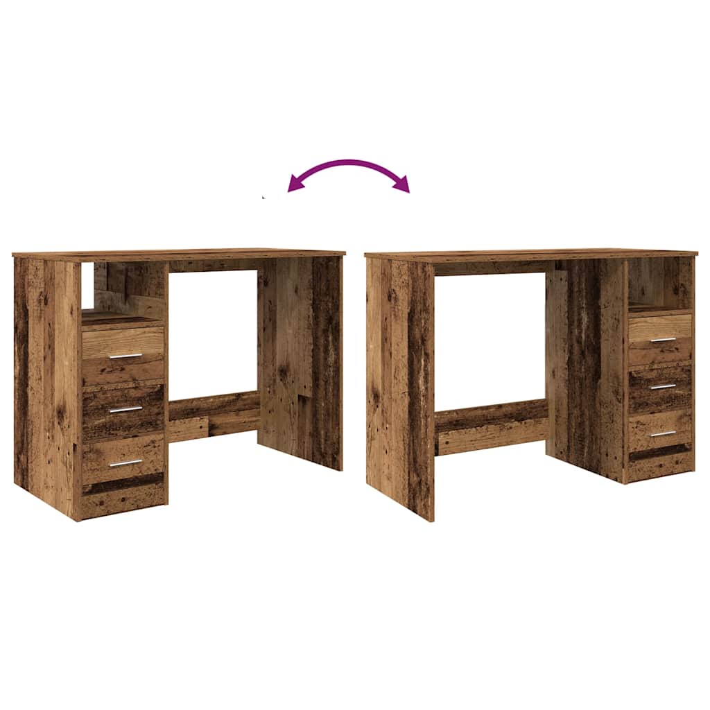 vidaXL Biurko, stare drewno, 102x50x76 cm, materiał drewnopochodny