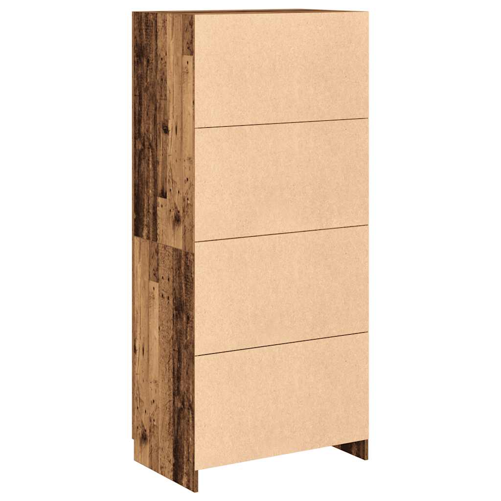 vidaXL Szafa, stare drewno, 80x52x180 cm, materiał drewnopochodny