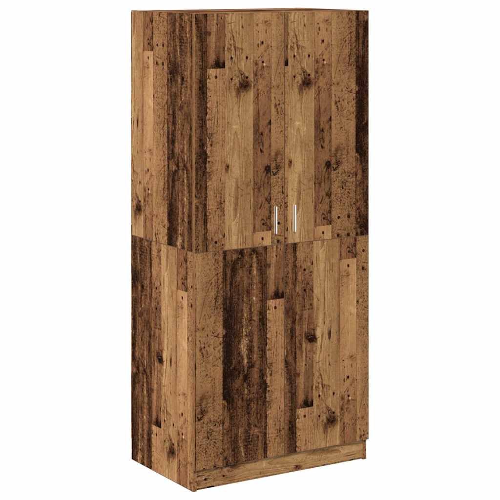 vidaXL Szafa, stare drewno, 90x52x200 cm, materiał drewnopochodny