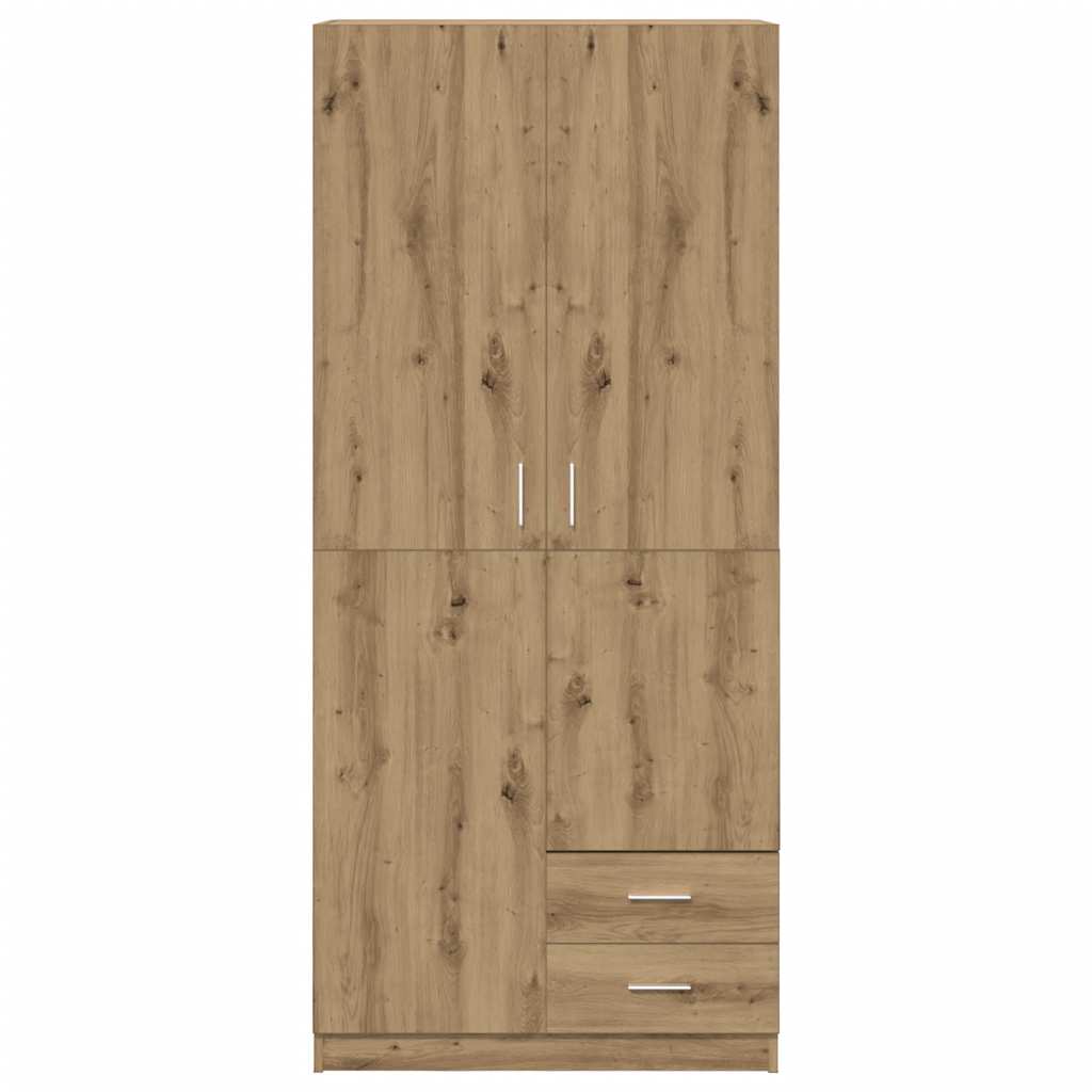 vidaXL Szafa, dąb artisan, 80x52x180 cm, materiał drewnopochodny