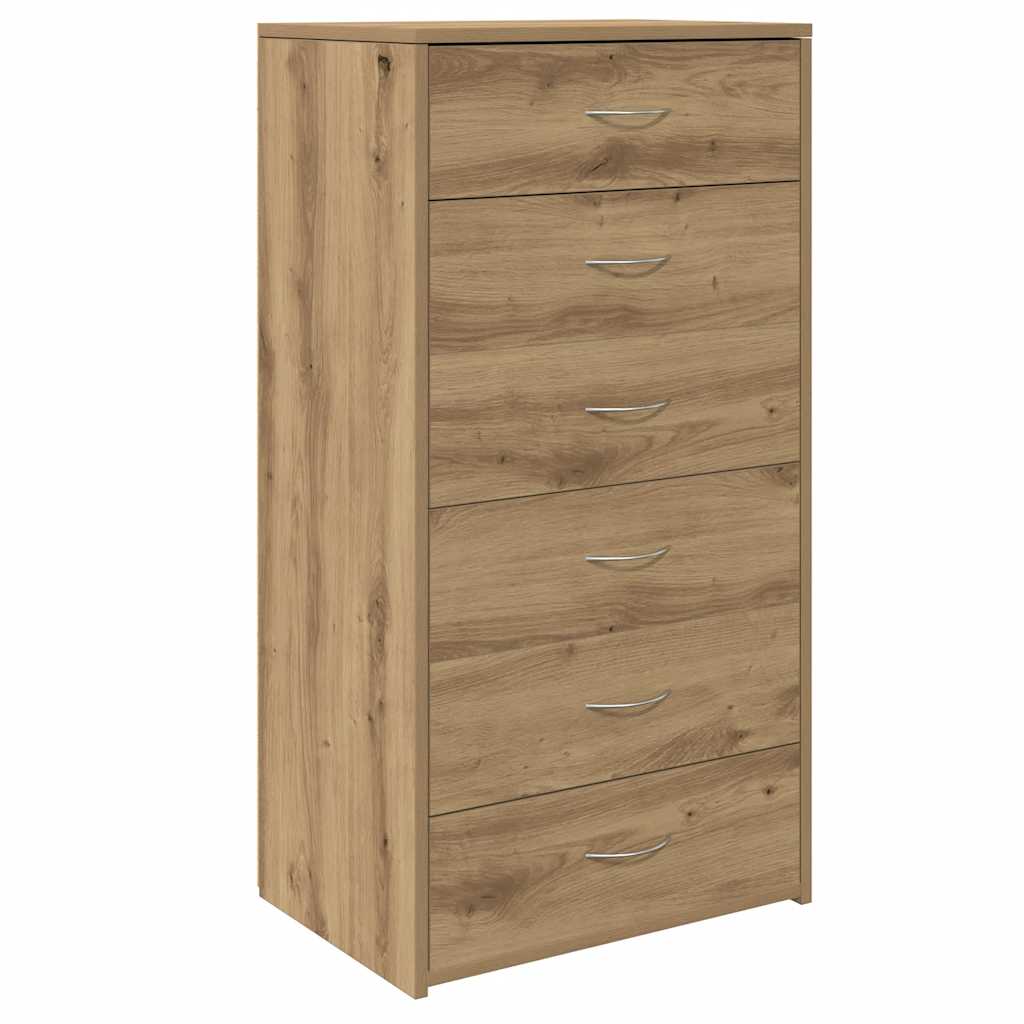 vidaXL Komoda z 6 szufladami, dąb artisan, 50x34x96 cm
