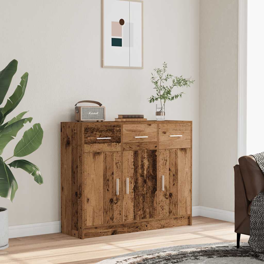 vidaXL Szafka, stare drewno, 91x28x75 cm, materiał drewnopochodny