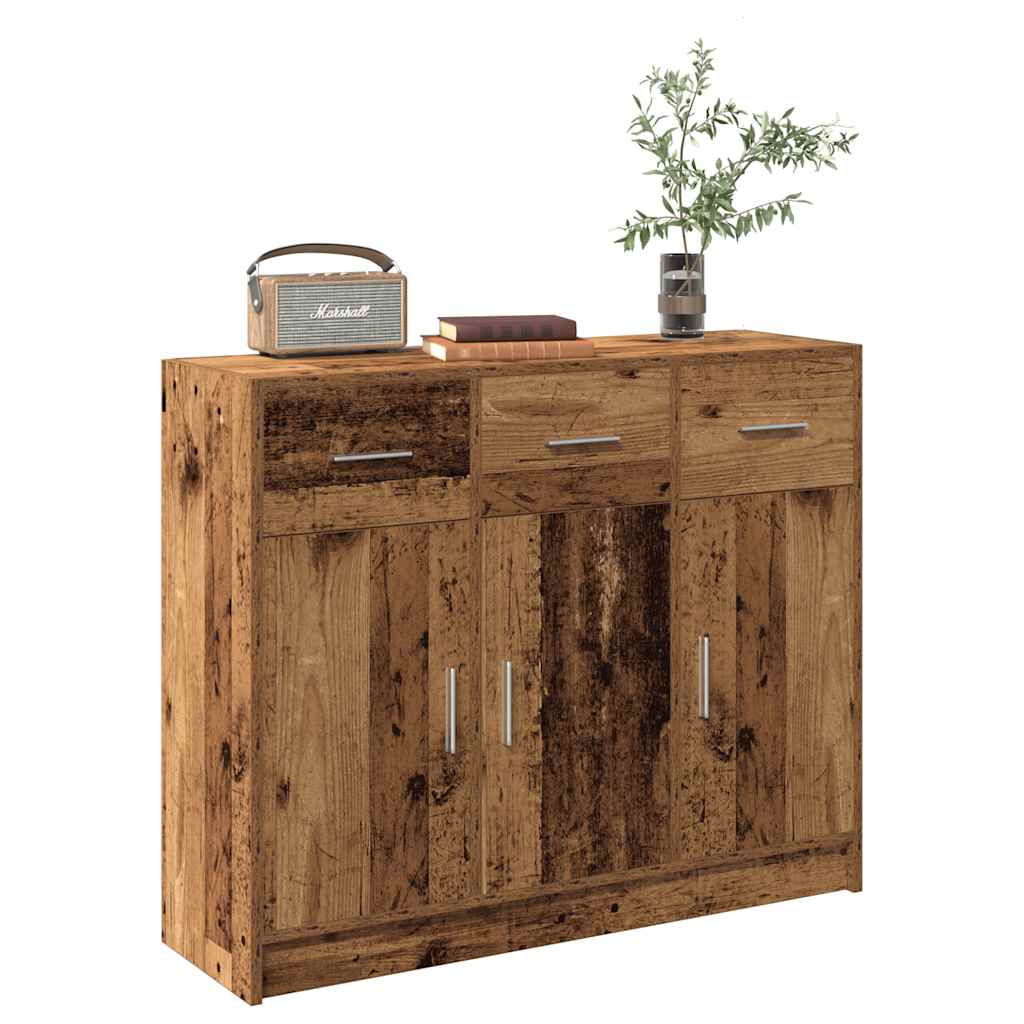 vidaXL Szafka, stare drewno, 91x28x75 cm, materiał drewnopochodny