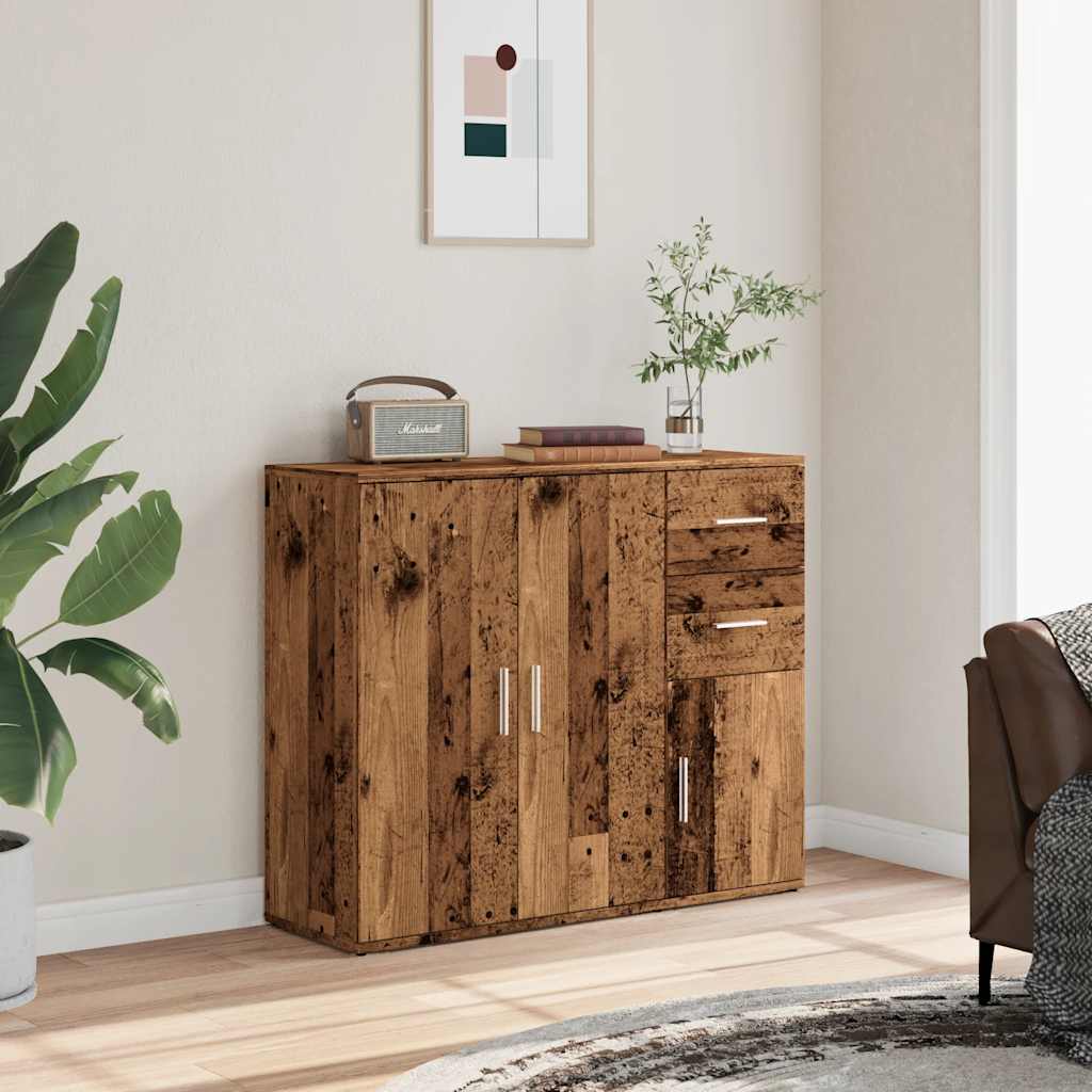 vidaXL Szafka, stare drewno, 91x29,5x75 cm, materiał drewnopochodny