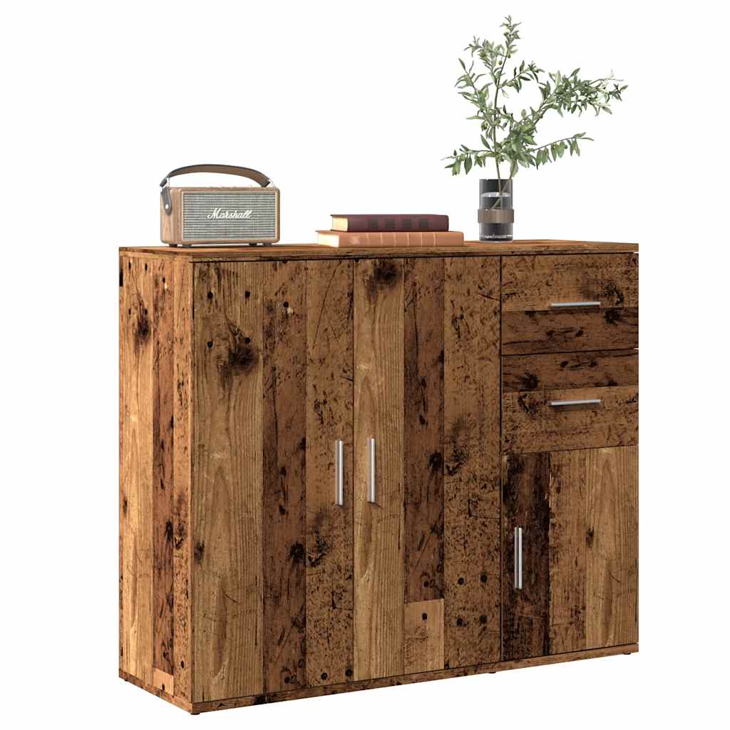vidaXL Szafka, stare drewno, 91x29,5x75 cm, materiał drewnopochodny
