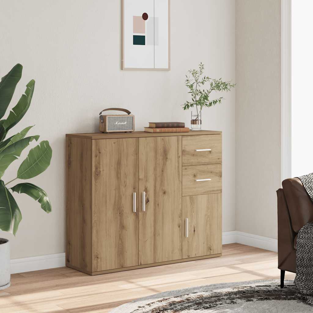vidaXL Komoda Artisan Oak 91x29,5x75 cm Drewno konstrukcyjne