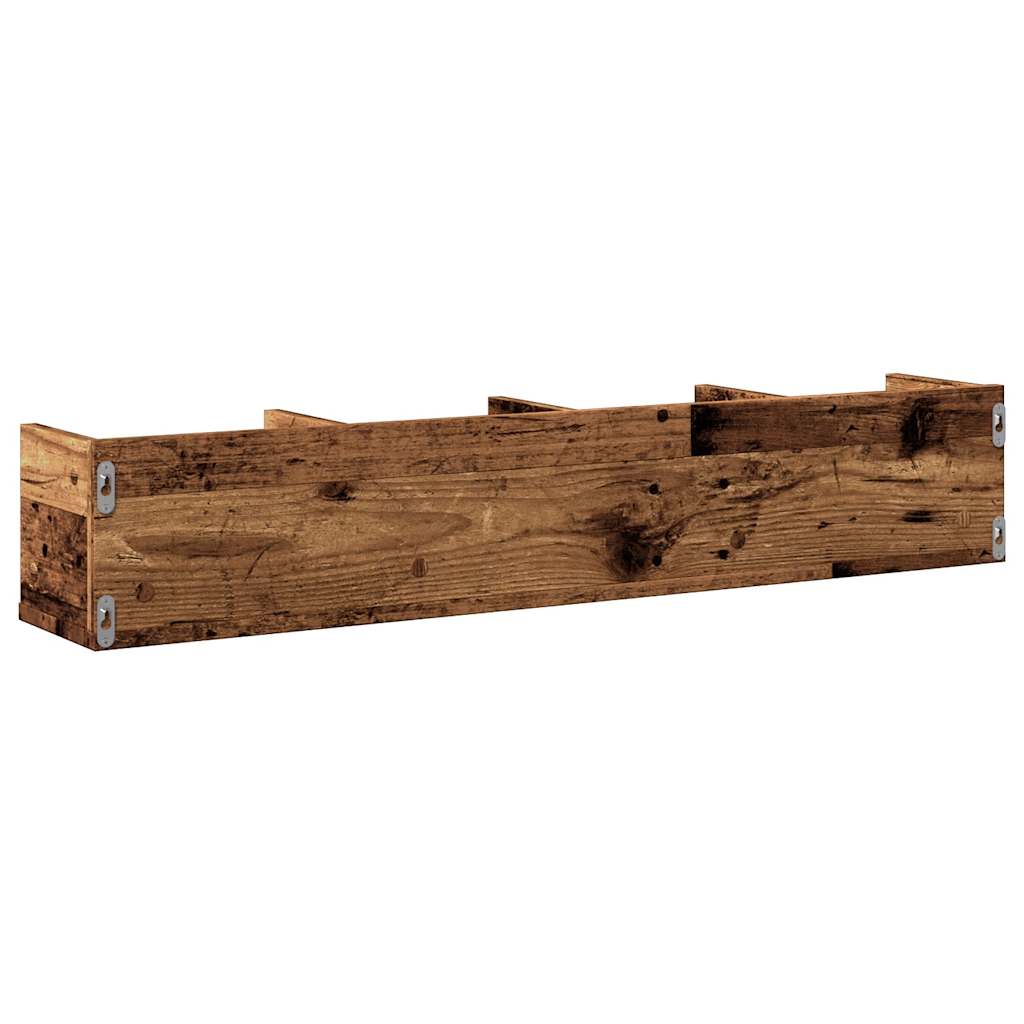 vidaXL Półka ścienna na płyty CD, stare drewno, 100x18x18 cm