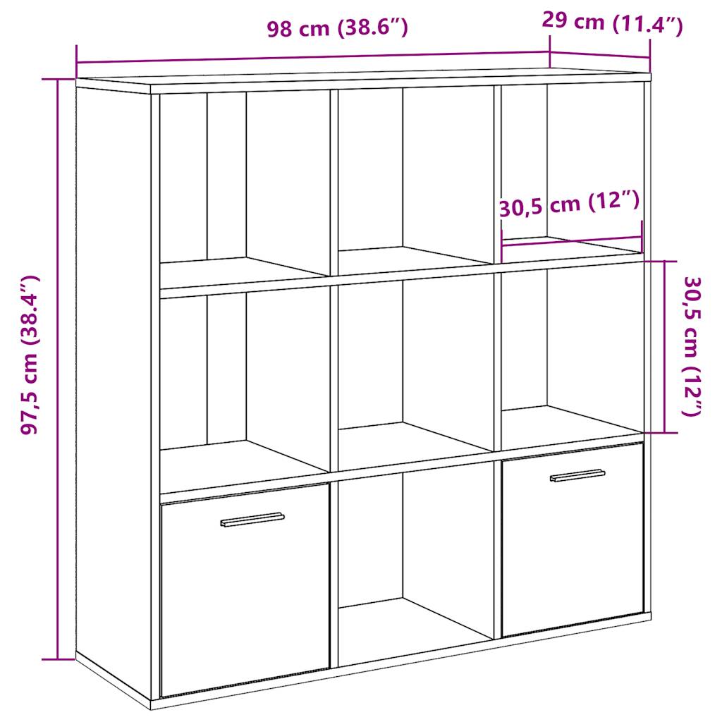 vidaXL Regał, stare drewno, 98x29x97,5 cm, materiał drewnopochodny