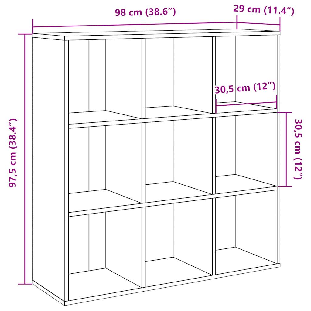 vidaXL Regał, stare drewno, 98x29x97,5 cm, materiał drewnopochodny