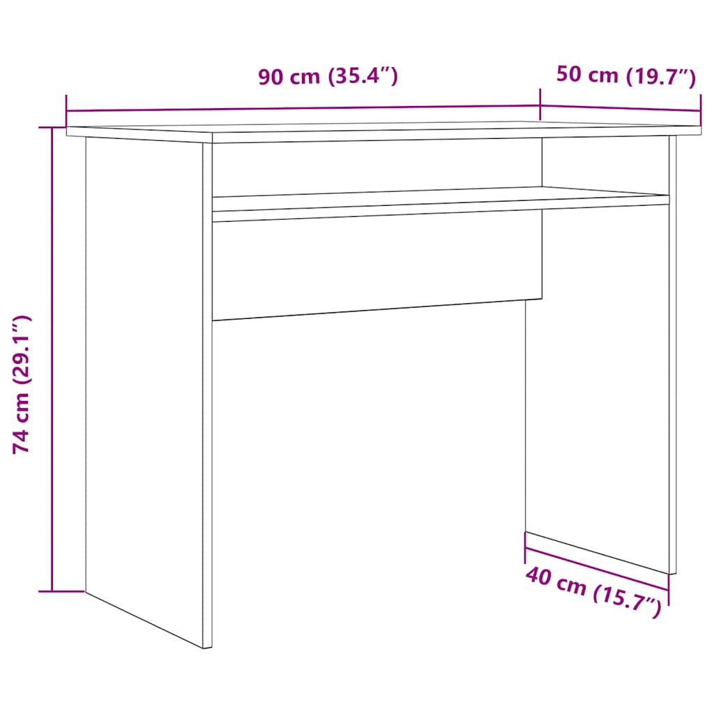 vidaXL Biurko, stare drewno, 90x50x74 cm, materiał drewnopochodny