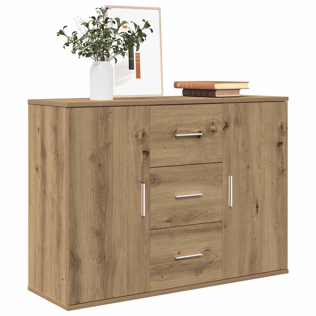 vidaXL Komoda, dąb artisan, 90x29,5x65 cm, materiał drewnopochodny