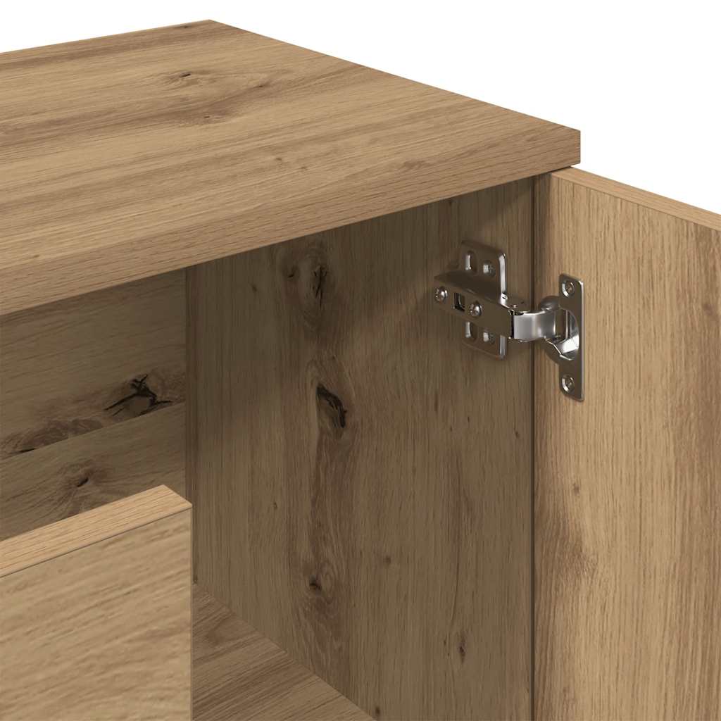 vidaXL Komoda, dąb artisan, 90x29,5x65 cm, materiał drewnopochodny