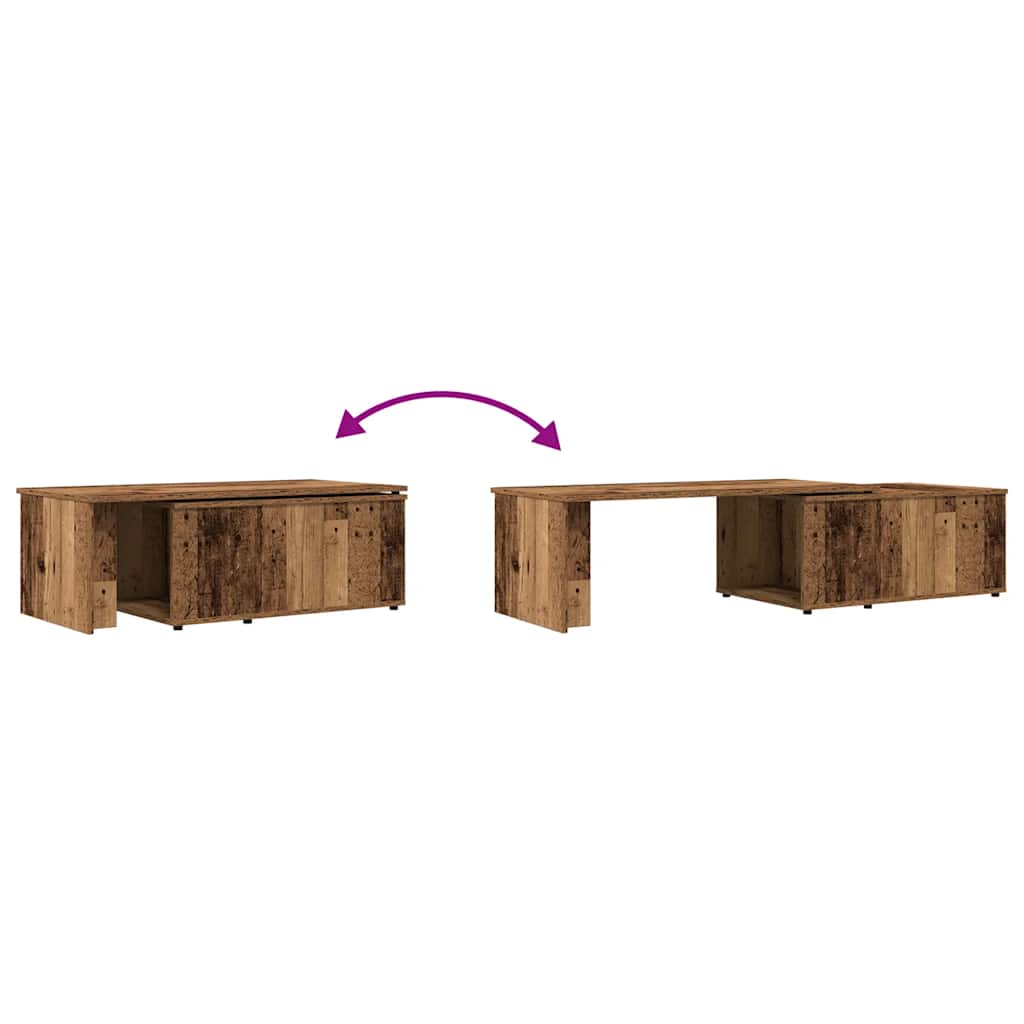 vidaXL Stolik kawowy, stare drewno, 150x50x35 cm