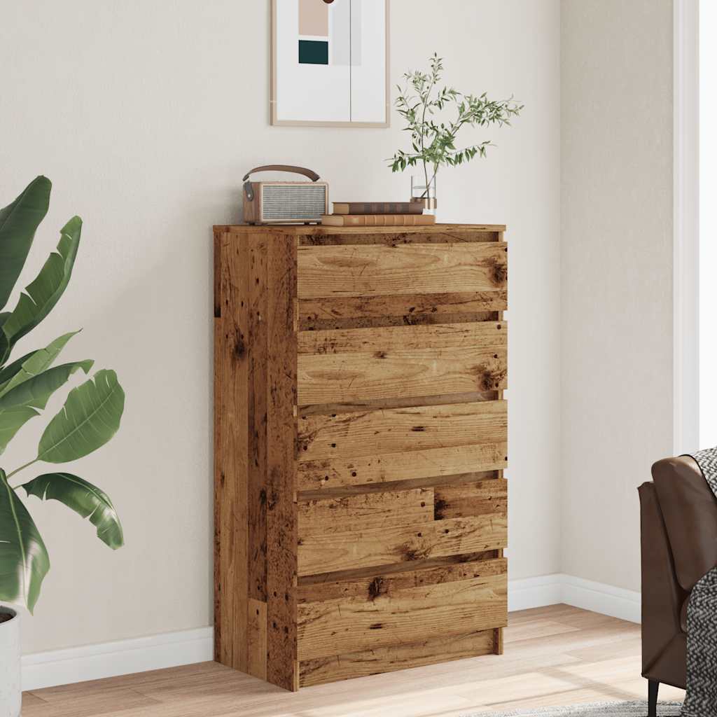 vidaXL Komoda, stare drewno, 60x36x103 cm, materiał drewnopochodny