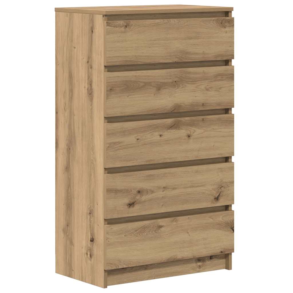 vidaXL Komoda, dąb artisan, 60x36x103 cm, materiał drewnopochodny