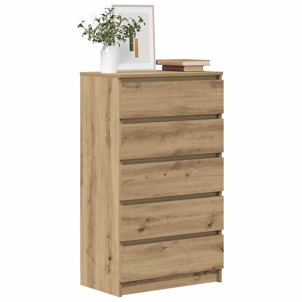 vidaXL Komoda, dąb artisan, 60x36x103 cm, materiał drewnopochodny