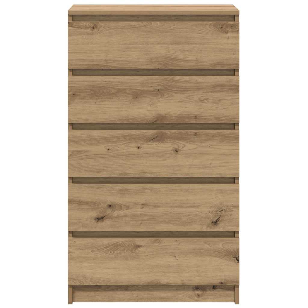 vidaXL Komoda, dąb artisan, 60x36x103 cm, materiał drewnopochodny