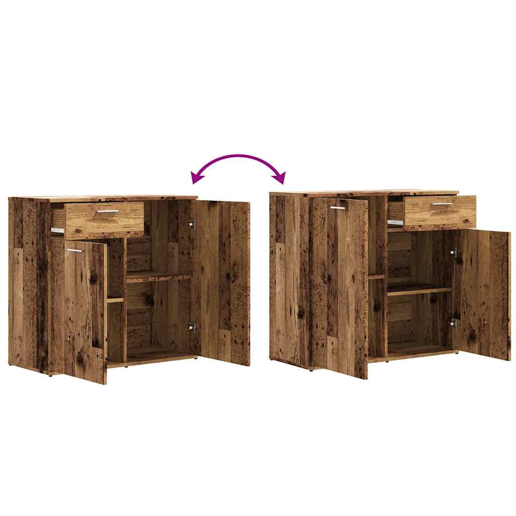 vidaXL Szafka, stare drewno, 80x36x75 cm, materiał drewnopochodny