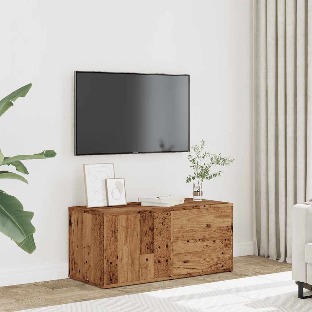vidaXL Szafka TV, stare drewno, 80x34x35,5 cm, materiał drewnopochodny