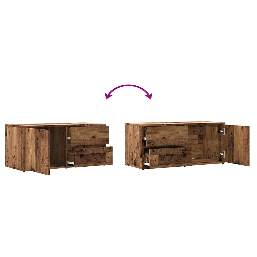 vidaXL Szafka TV, stare drewno, 80x34x35,5 cm, materiał drewnopochodny