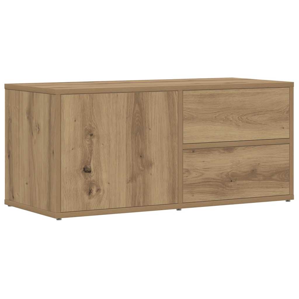 vidaXL Szafka TV, dąb artisan, 80x34x35,5 cm, materiał drewnopochodny