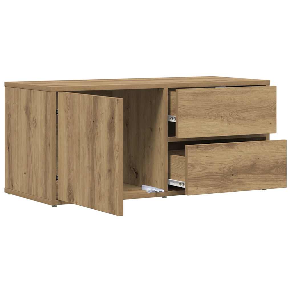 vidaXL Szafka TV, dąb artisan, 80x34x35,5 cm, materiał drewnopochodny