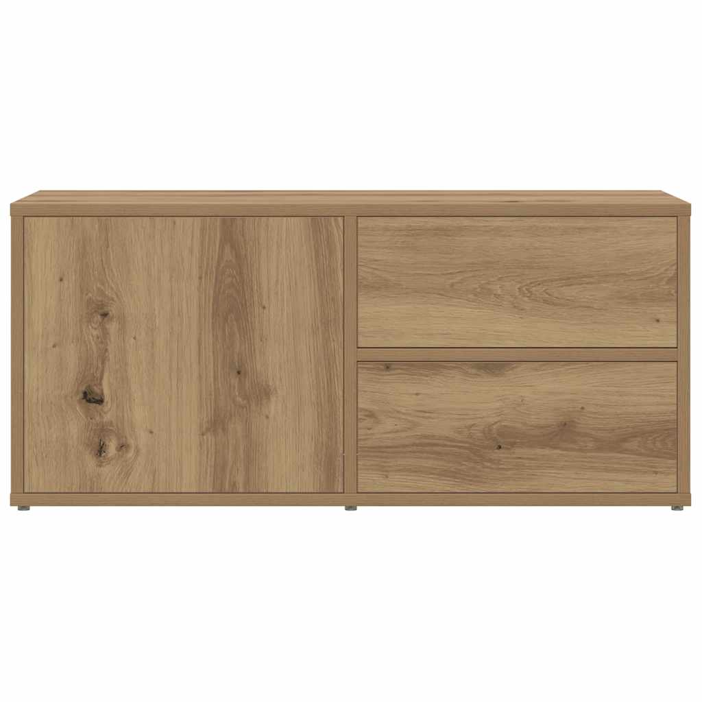vidaXL Szafka TV, dąb artisan, 80x34x35,5 cm, materiał drewnopochodny