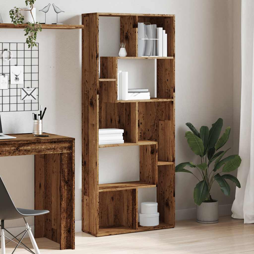 vidaXL Regał, stare drewno, 67x24x161 cm, materiał drewnopochodny