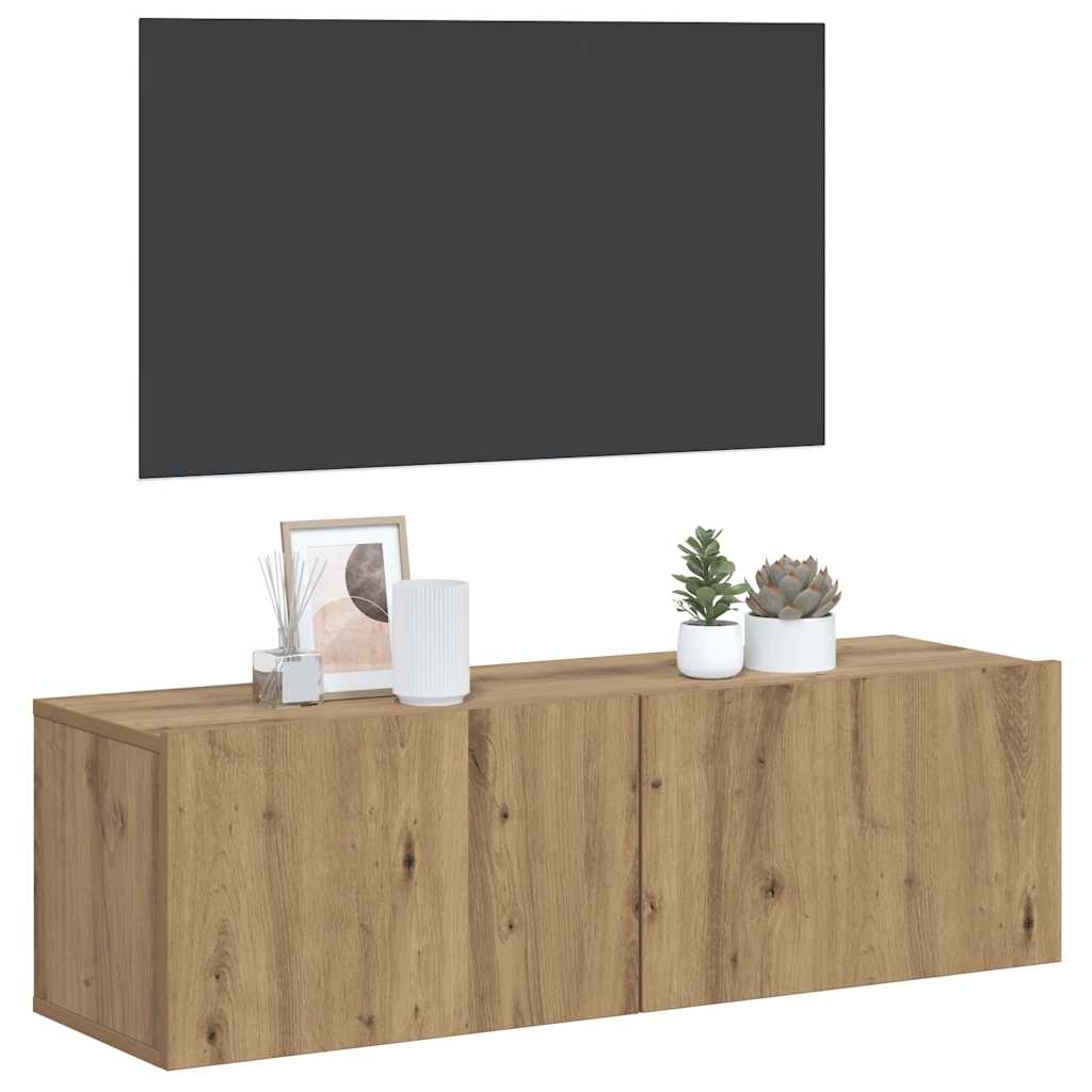vidaXL Ścienna szafka TV, dąb artisan, 80x30x30 cm