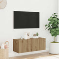 vidaXL Ścienna szafka TV, dąb artisan, 80x30x30 cm