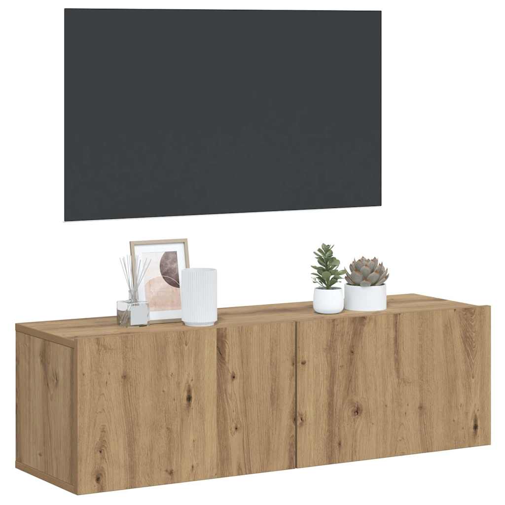 vidaXL Ścienna szafka TV, dąb artisan, 100x30x30 cm