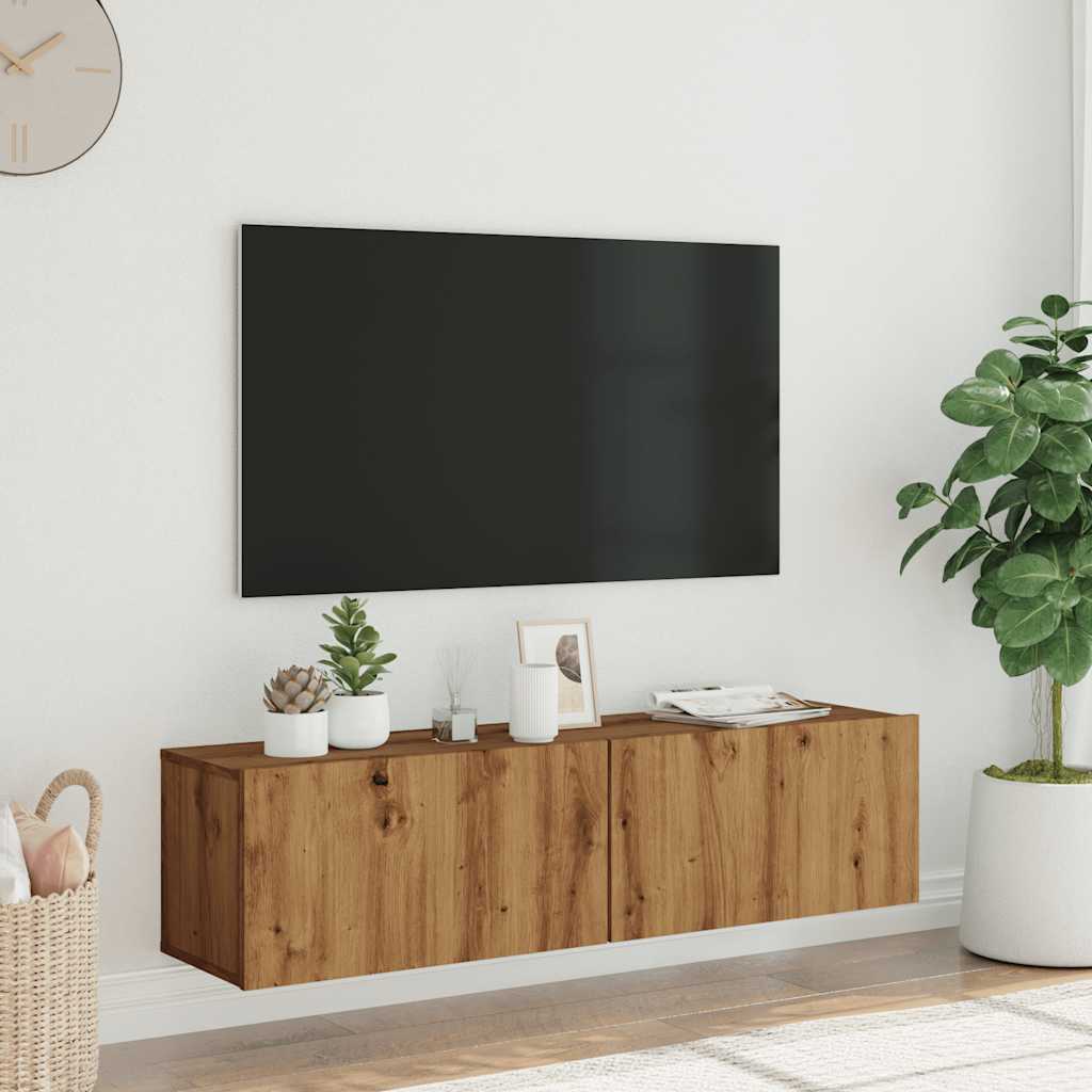 vidaXL Ścienna szafka TV, dąb artisan, 120x30x30 cm