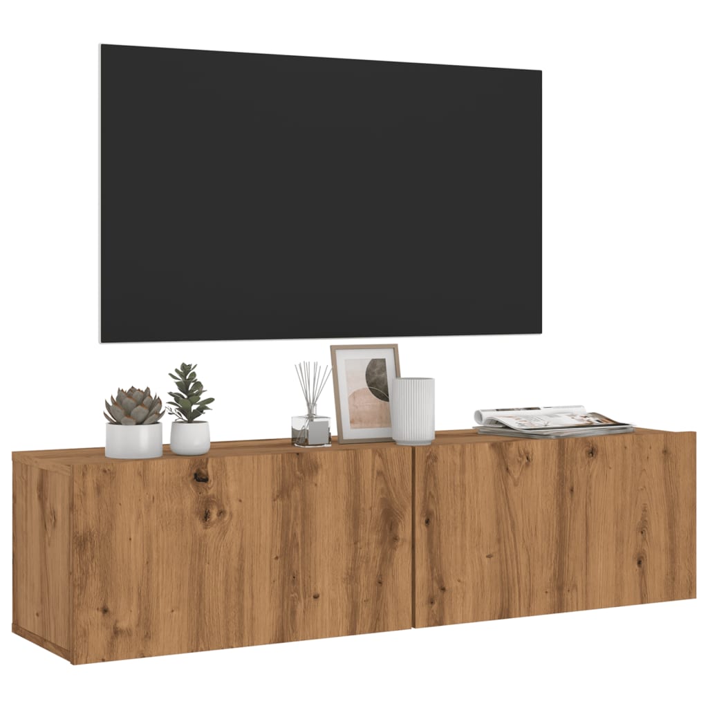 vidaXL Ścienna szafka TV, dąb artisan, 120x30x30 cm