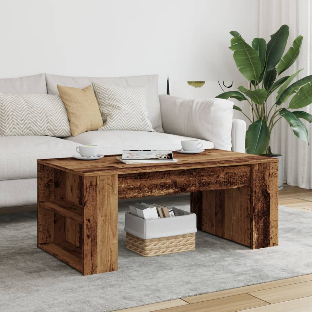 vidaXL Stolik kawowy, stare drewno, 102x55x42 cm
