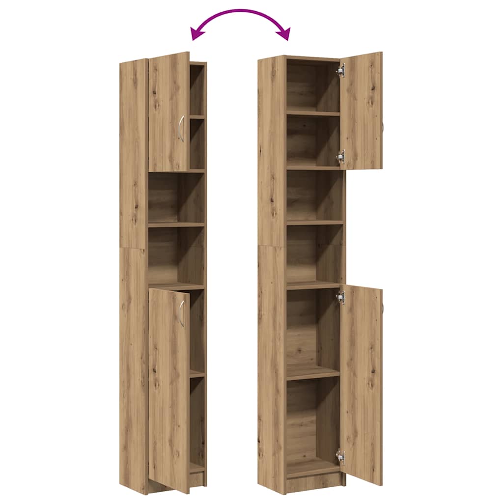 vidaXL Szafka łazienkowa Artisan Oak 32x25,5x190 cm Drewno konstrukcyjne