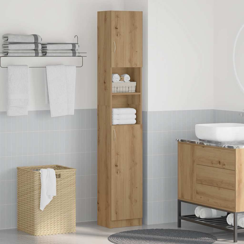 vidaXL Szafka łazienkowa Artisan Oak 32x25,5x190 cm Drewno konstrukcyjne